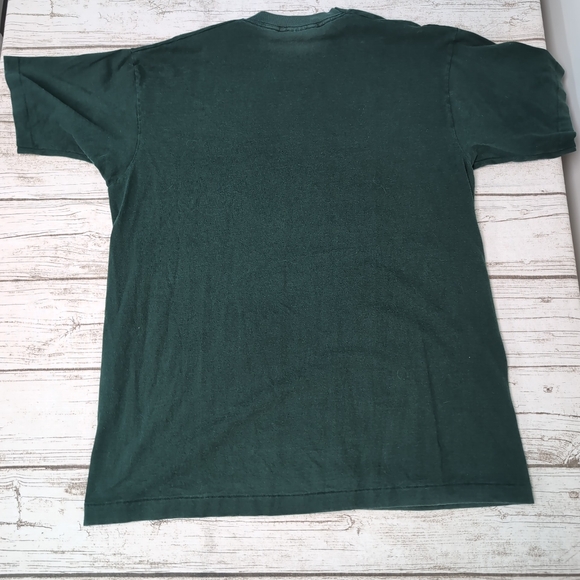 Vintage Fruit Of The Loom Honolulu Zoo Embroidered Tiger T Shirt Dark Green XL - Picture 8 of 9